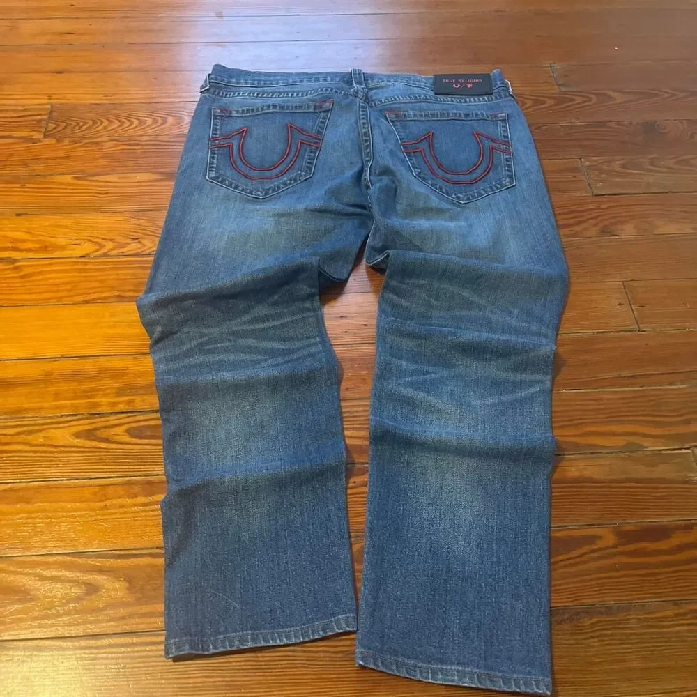 True-religion Men's Blue and Navy Jeans